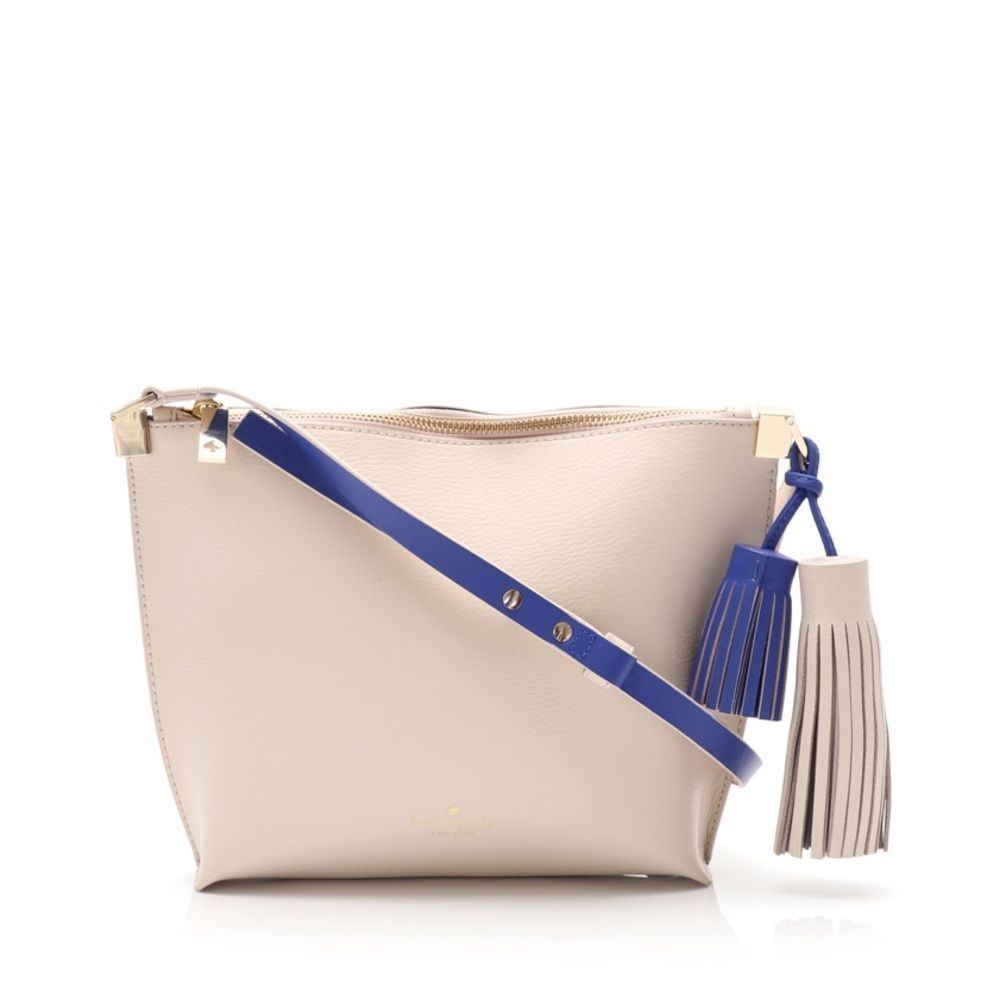 KATE SPADE New York Beige Blue Leather Crossbody Bag